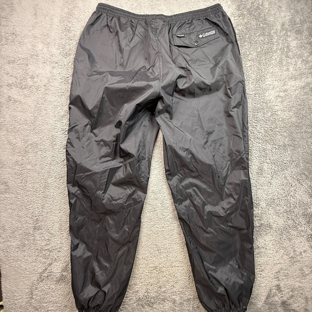Columbia Waterproof Packable Rain Pants Mens XXL Nylon Shell Black Elastic Waist - Picture 2 of 9